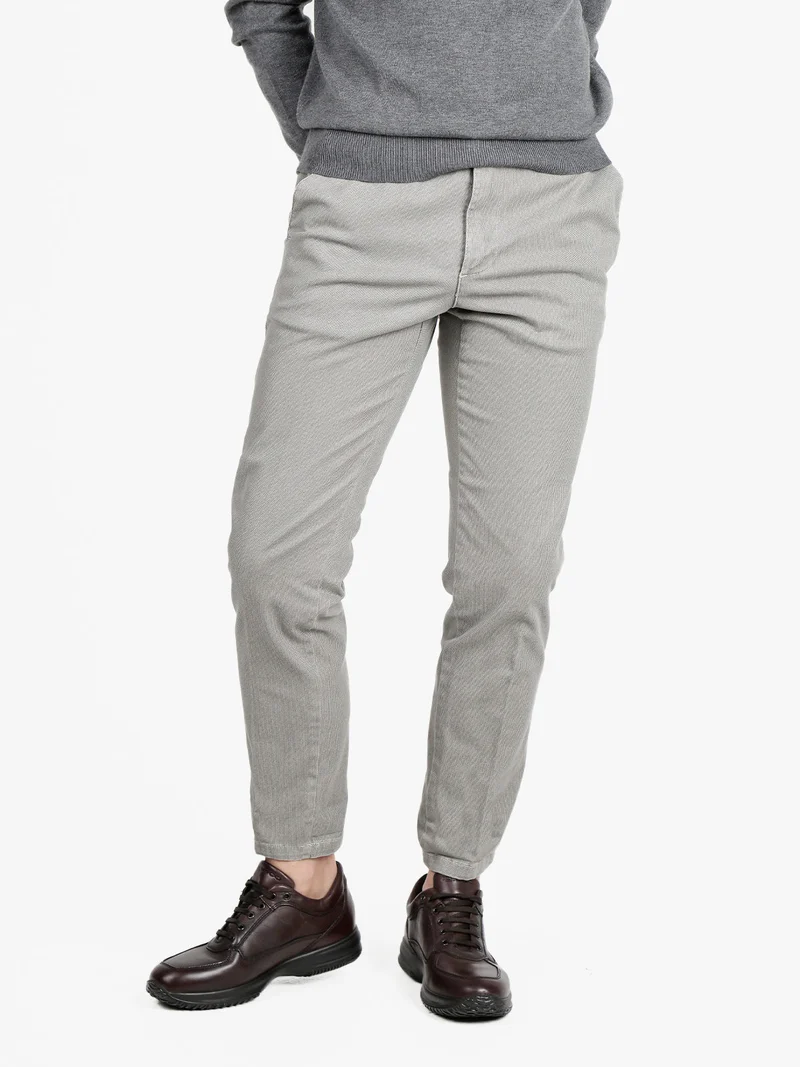 Pantaloni slim fit da uomo texturizzati - grigio chiaro