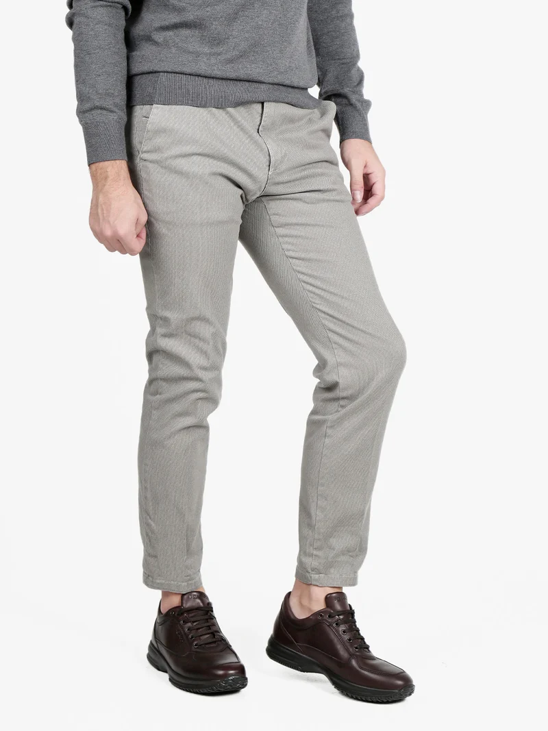 Pantaloni slim fit da uomo texturizzati - grigio chiaro