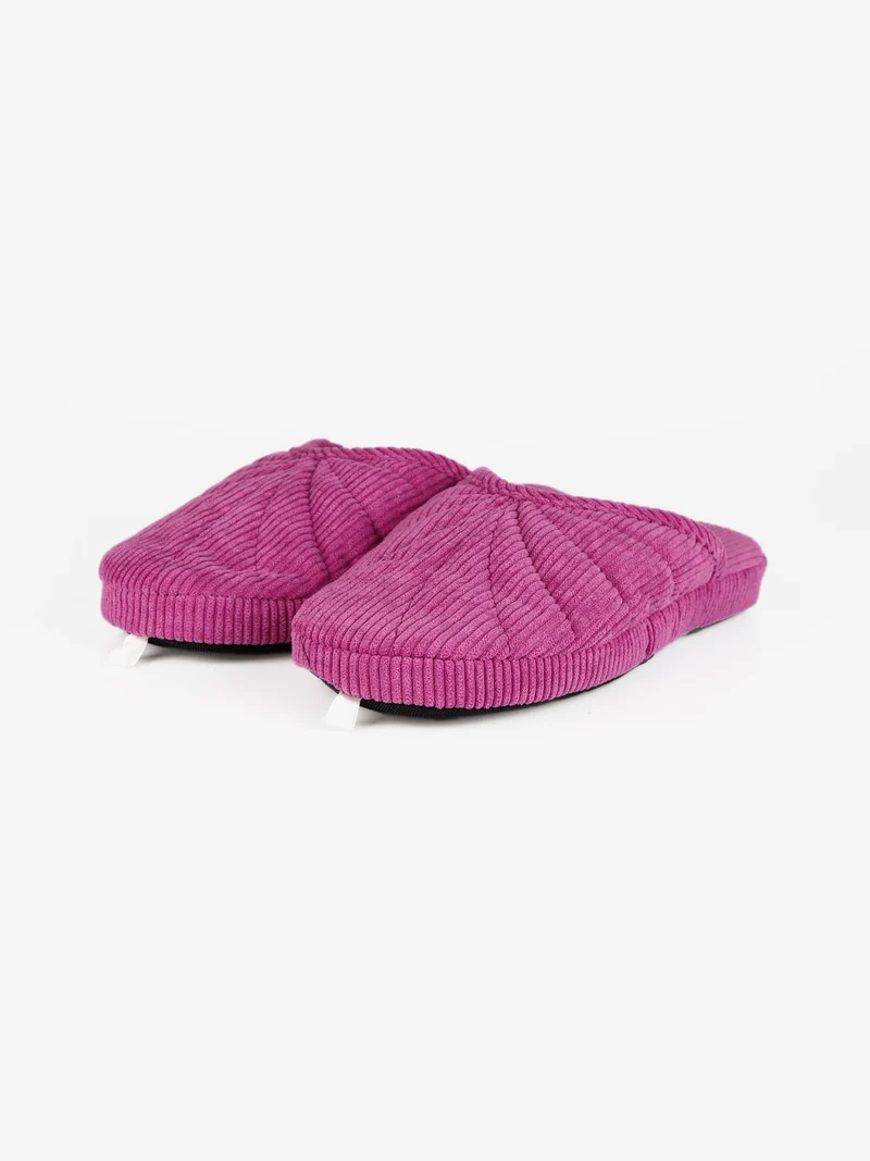 Pantofole donna in tessuto a costine - fucsia