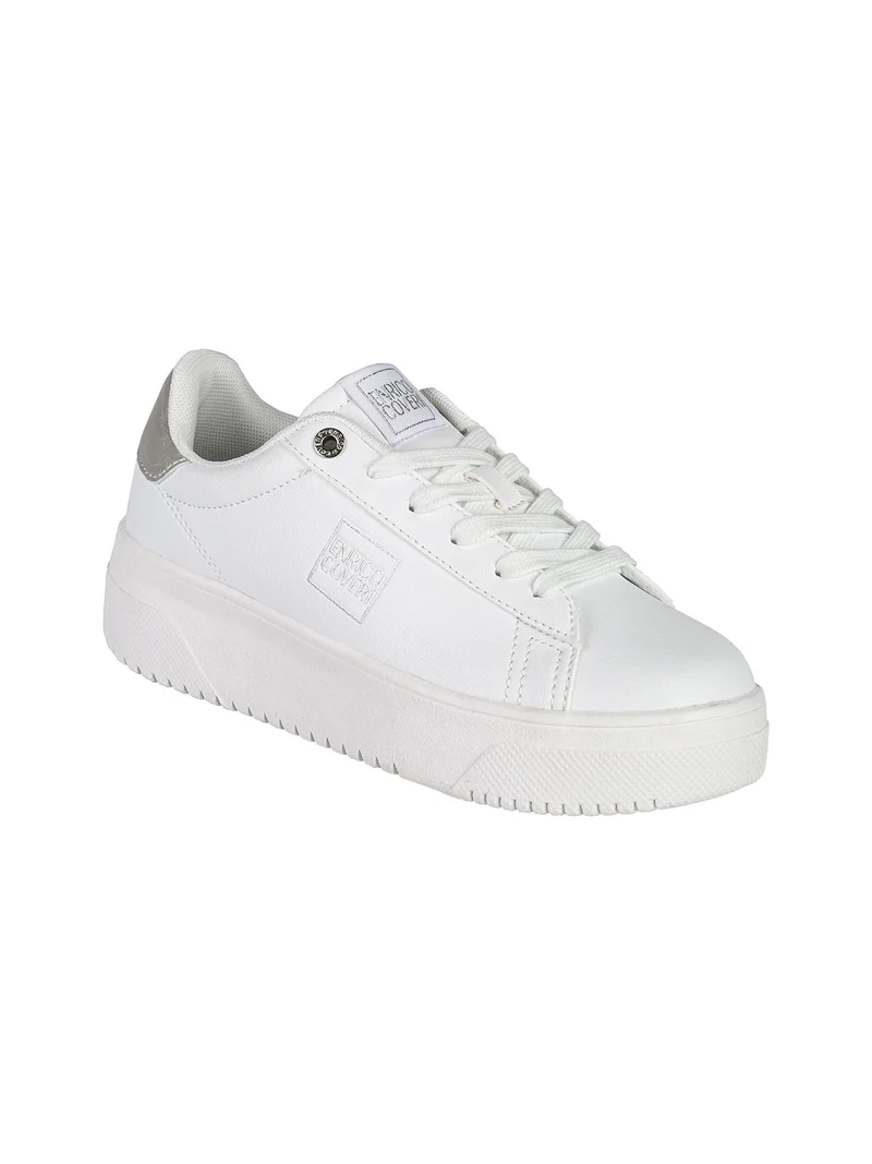 Sneakers stringate da donna con platform - argento