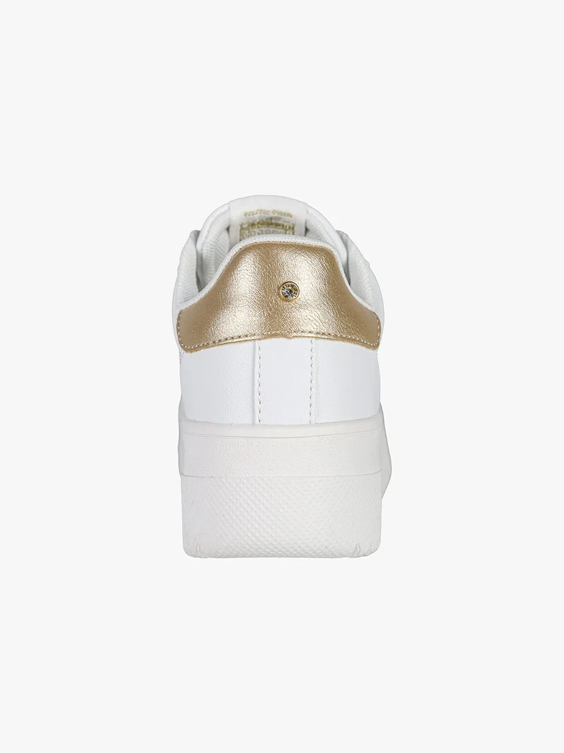 Sneakers stringate da donna con platform - oro
