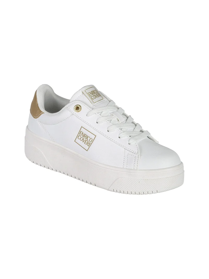 Sneakers stringate da donna con platform - oro