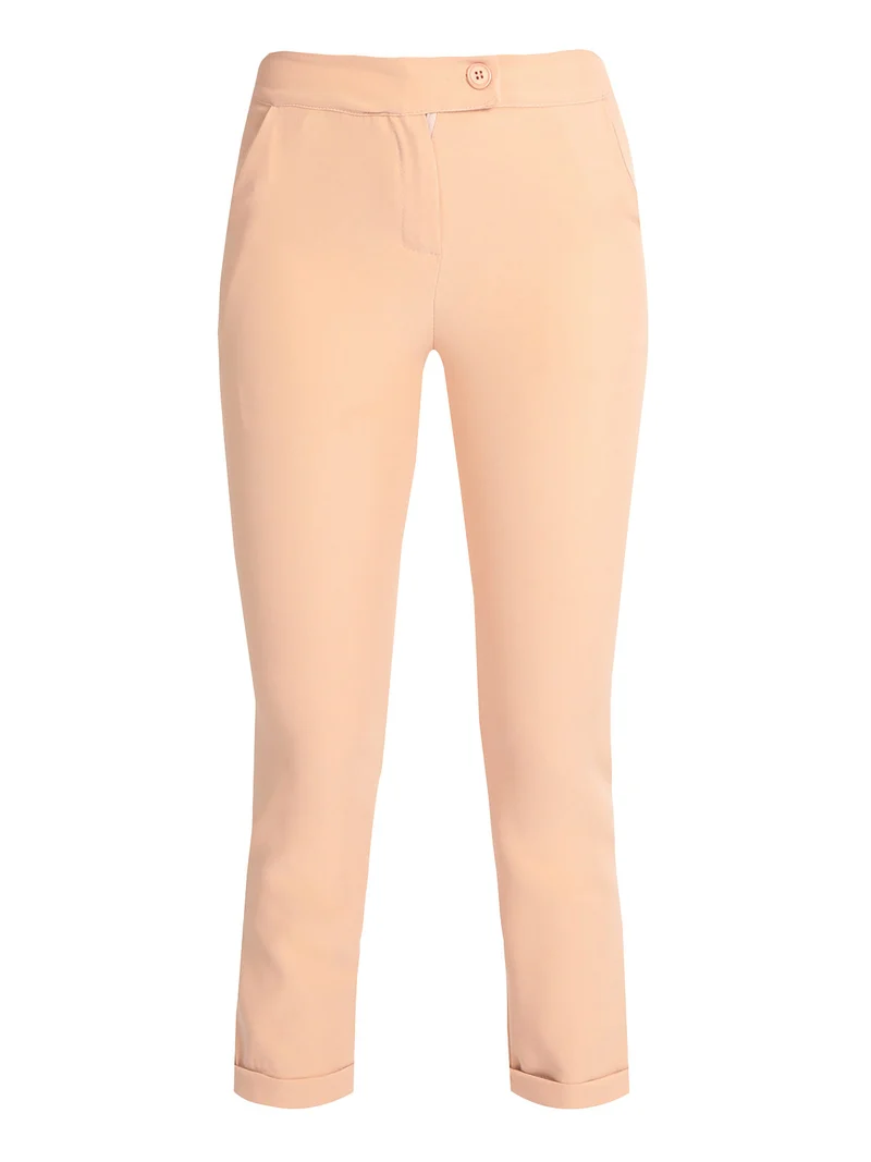 Pantaloni eleganti donna modello classico - albicocca