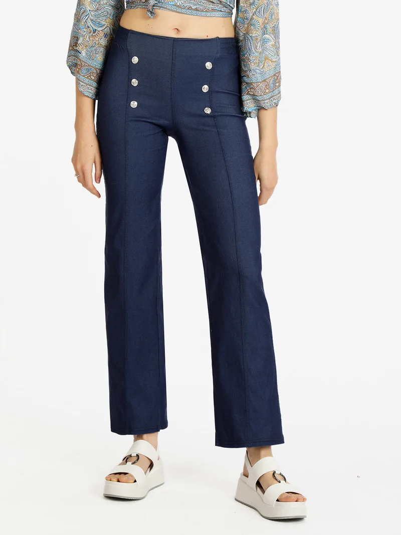 Pantaloni svasati donna - blu scuro