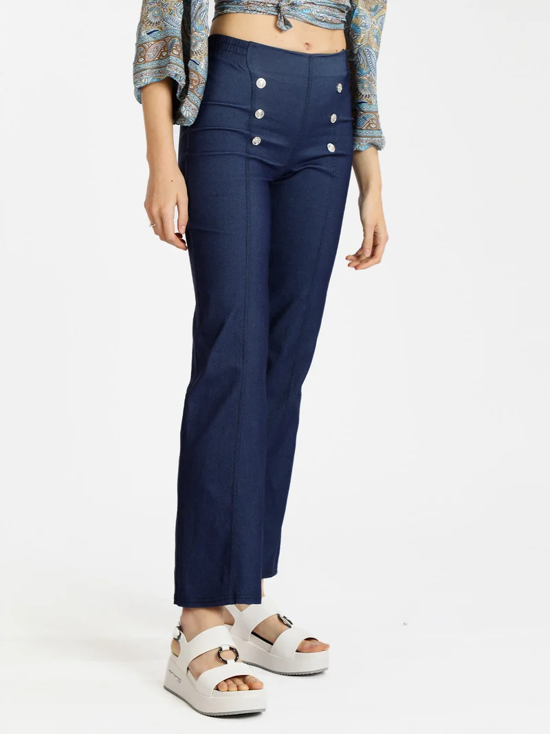 Pantaloni svasati donna - blu scuro