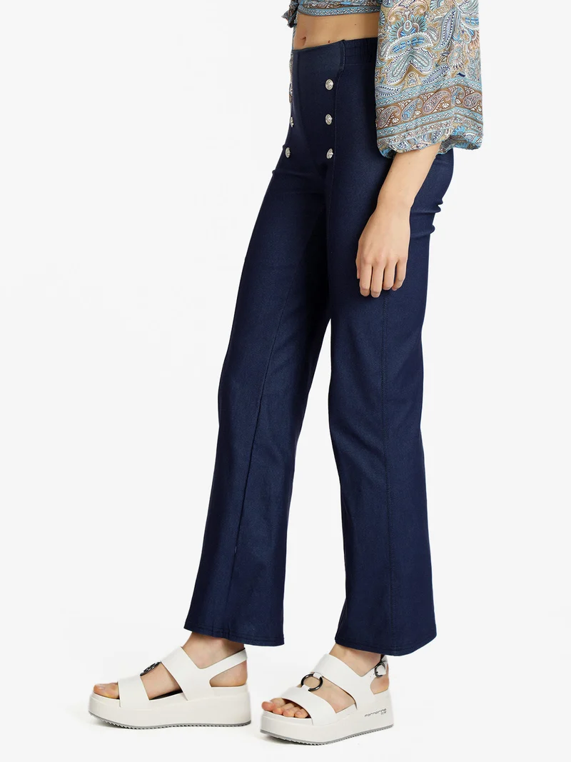 Pantaloni svasati donna - blu scuro