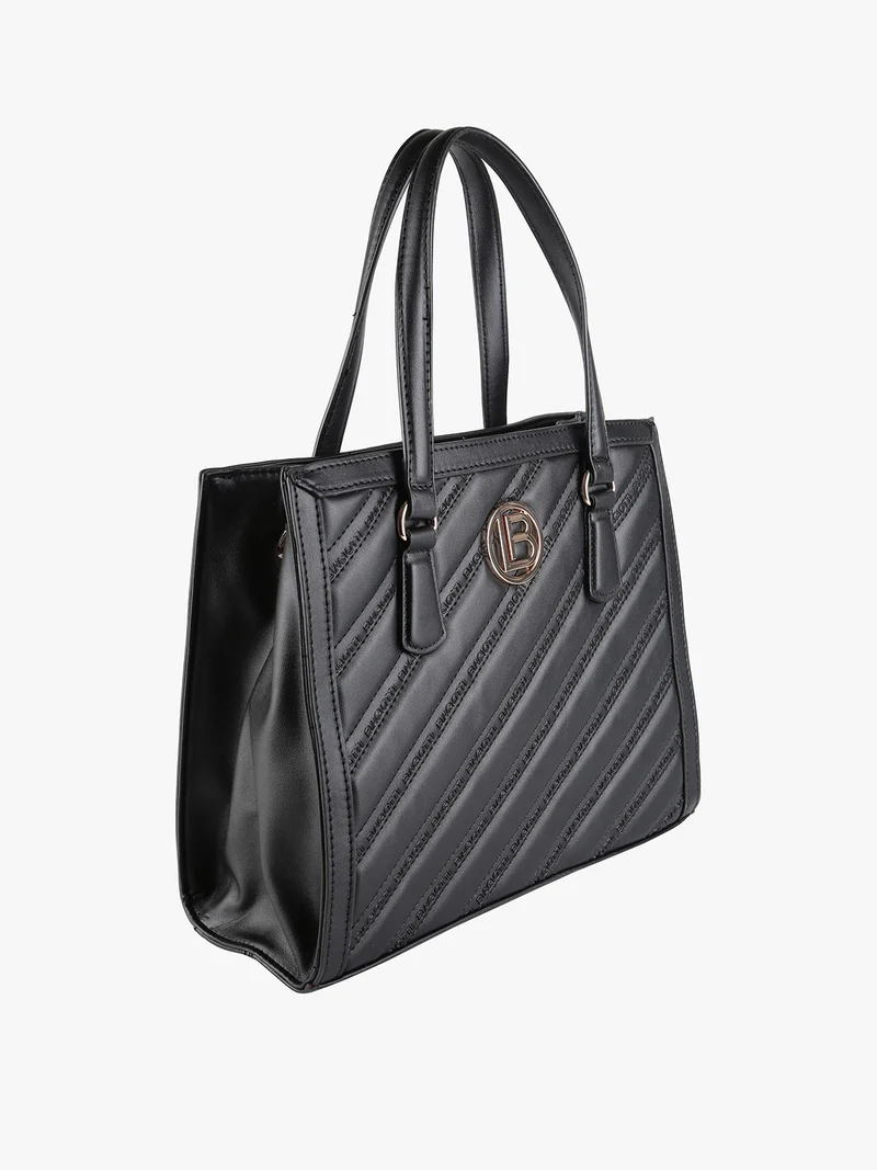 Borsa a mano da donna con parte frontale trapuntata - nero