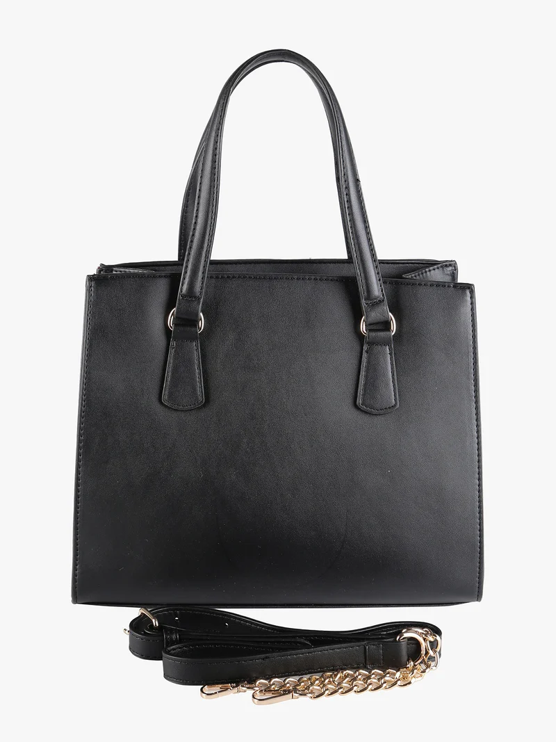 Borsa a mano da donna con parte frontale trapuntata - nero