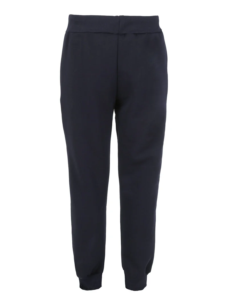 Pantaloni tuta da uomo felpati con polsini - blu scuro