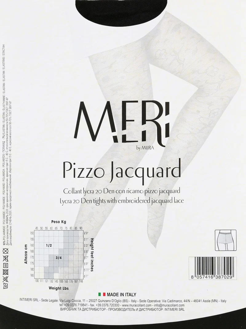 Collant 20 denari con pizzo - nero
