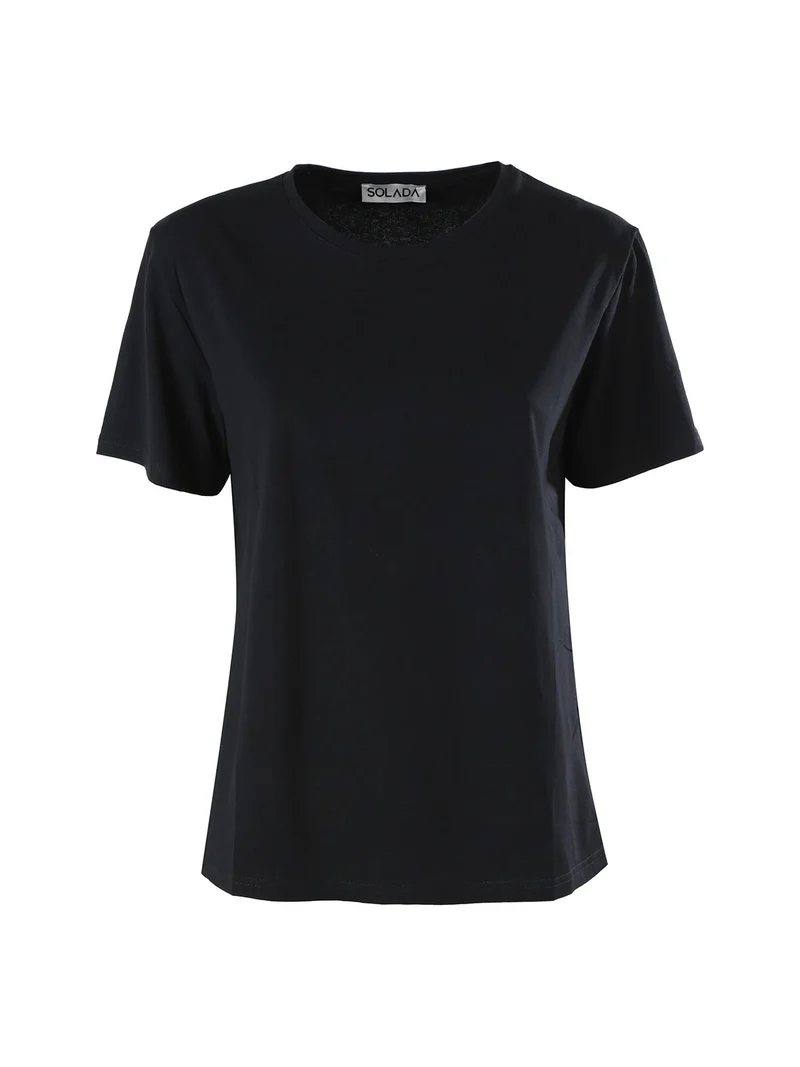 T-shirt donna oversize in cotone - nero