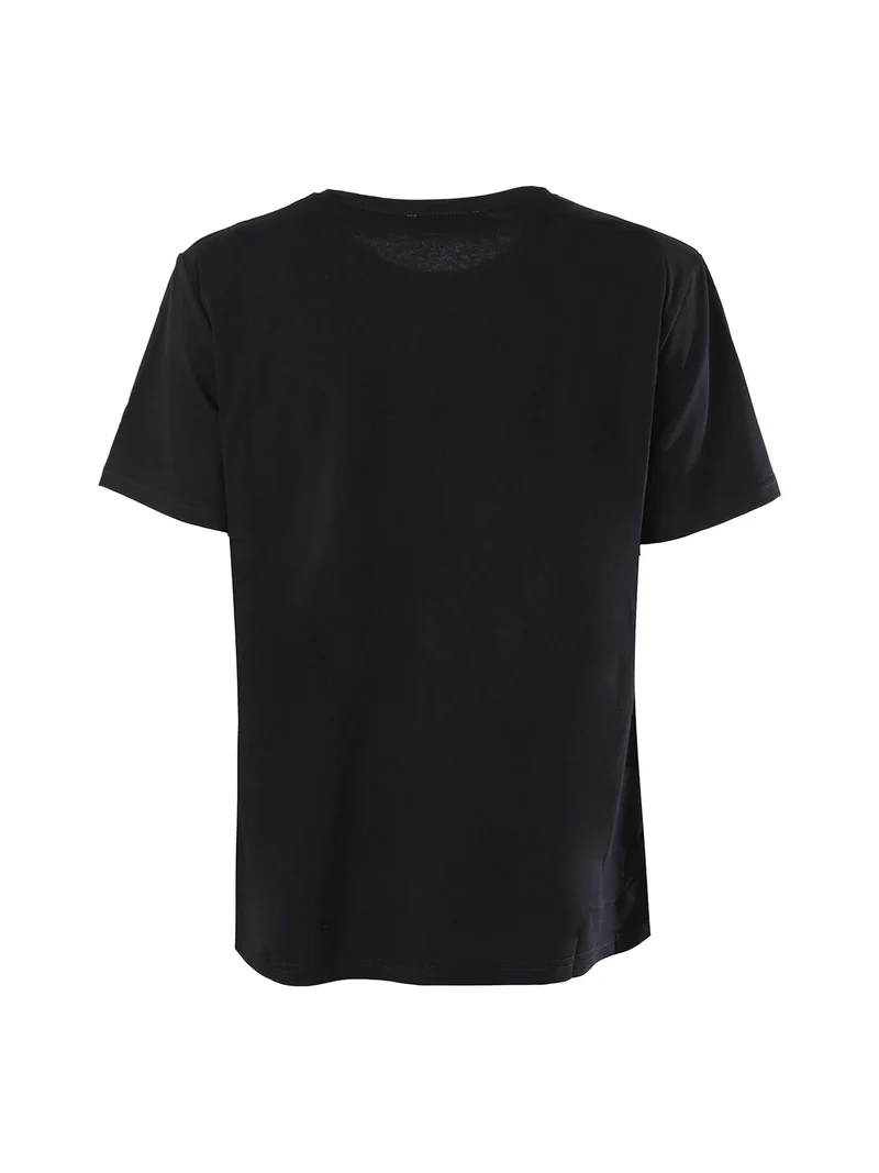 T-shirt donna oversize in cotone - nero