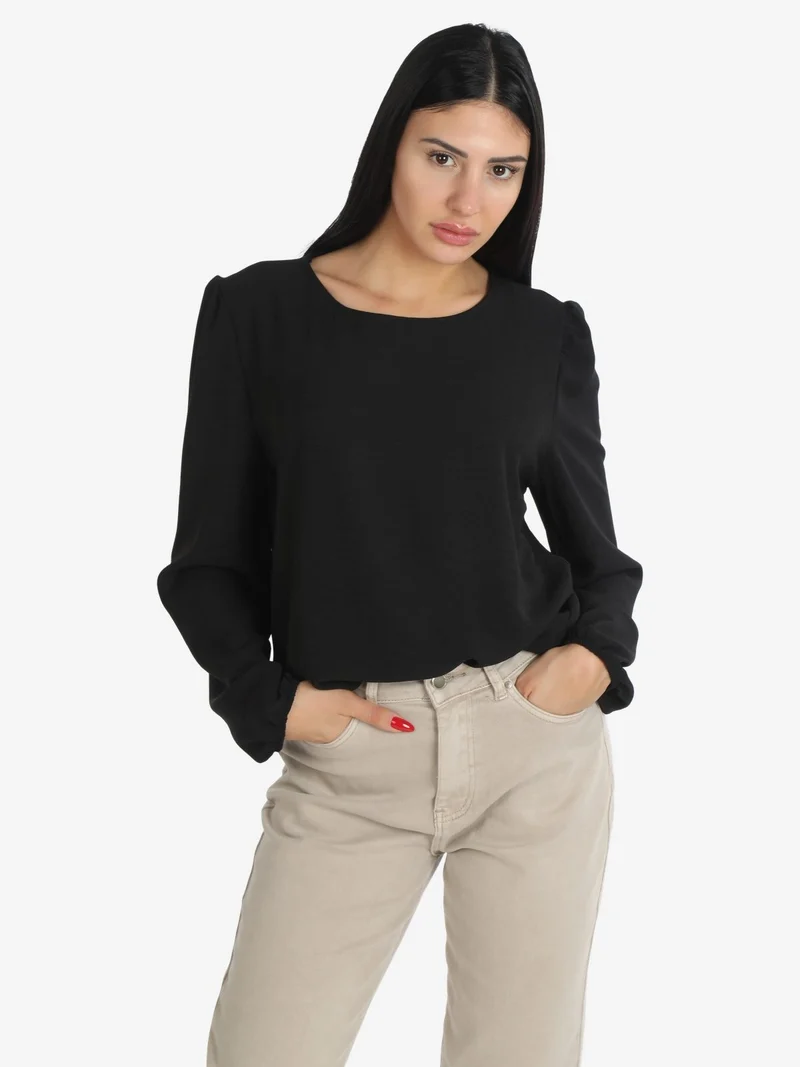 Blusa donna a maniche lunghe - nero