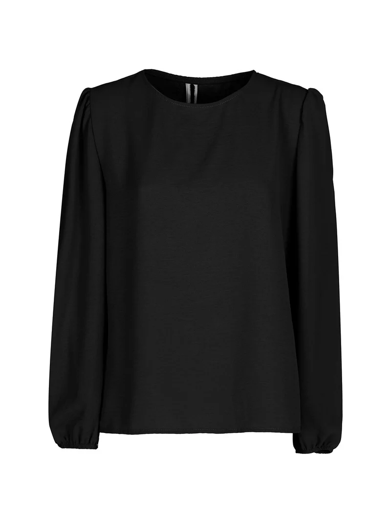 Blusa donna a maniche lunghe - nero