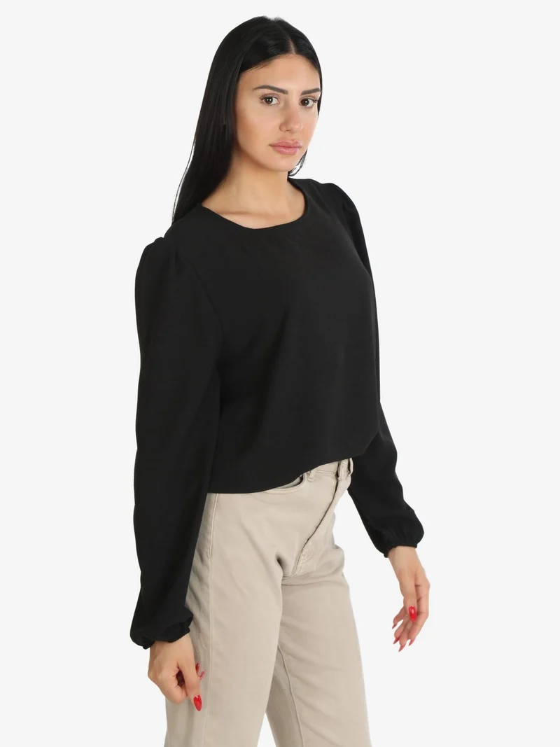 Blusa donna a maniche lunghe - nero