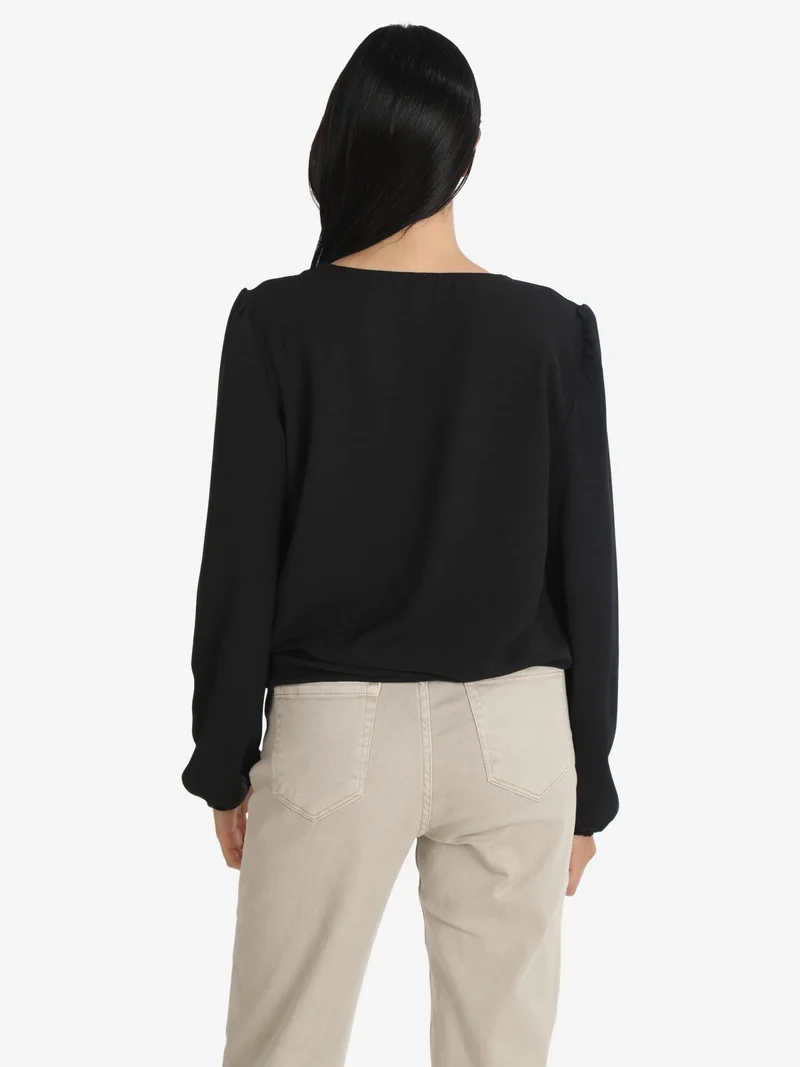 Blusa donna a maniche lunghe - nero