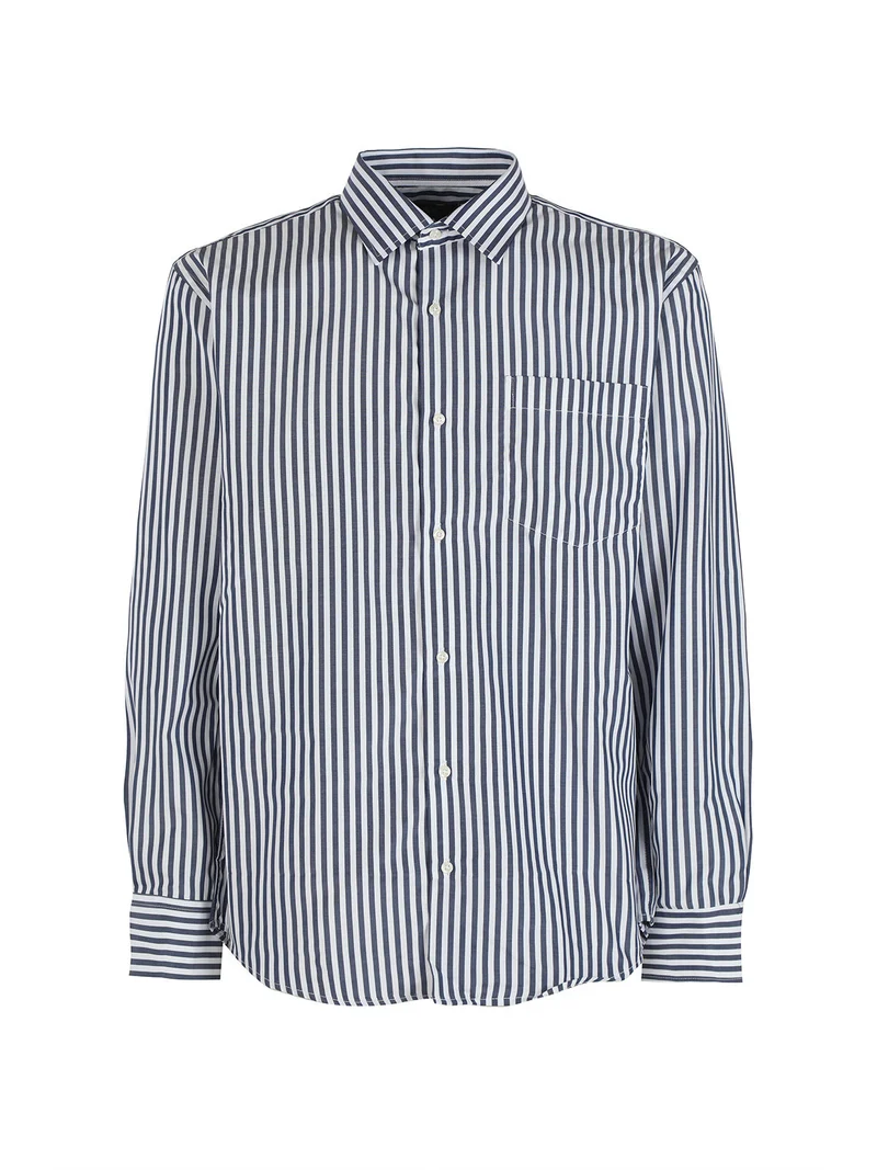 Camicia uomo a righe regular fit - blu scuro