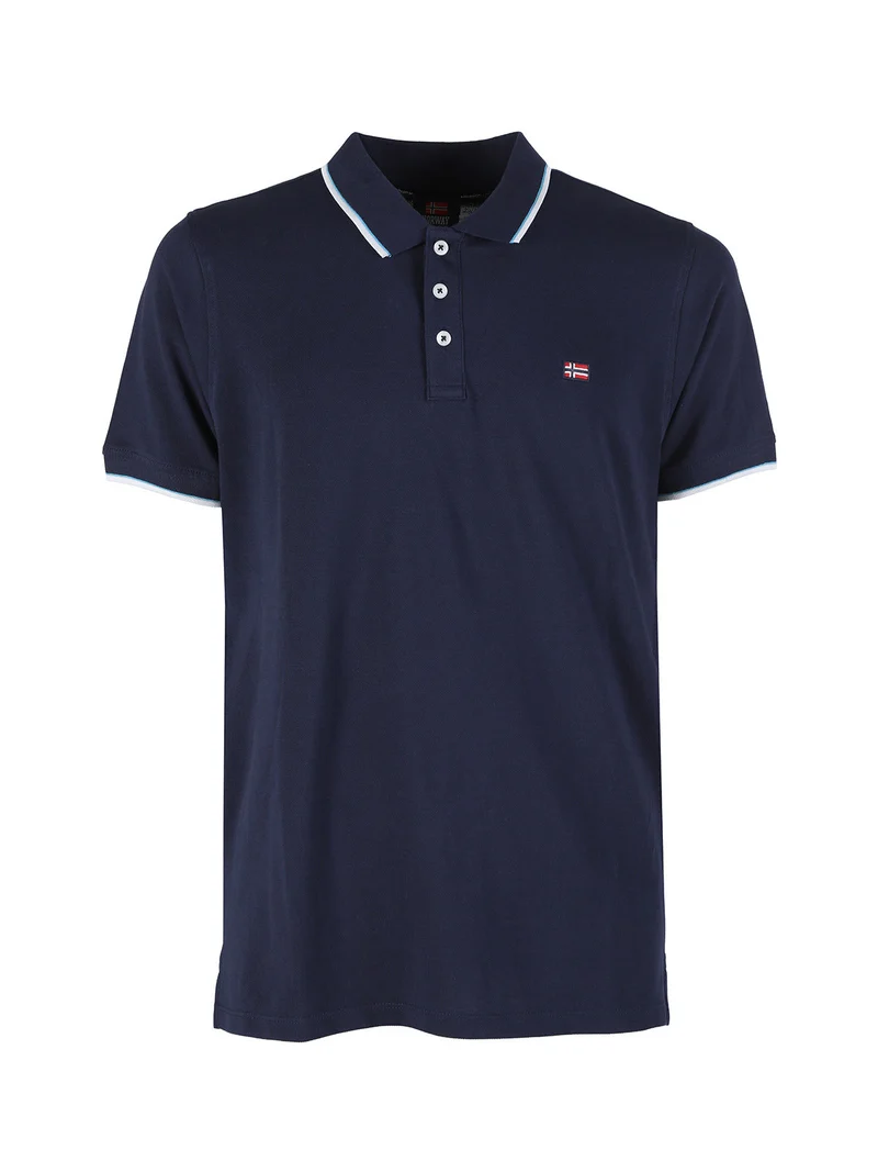 Polo da uomo a maniche corte in cotone - nero