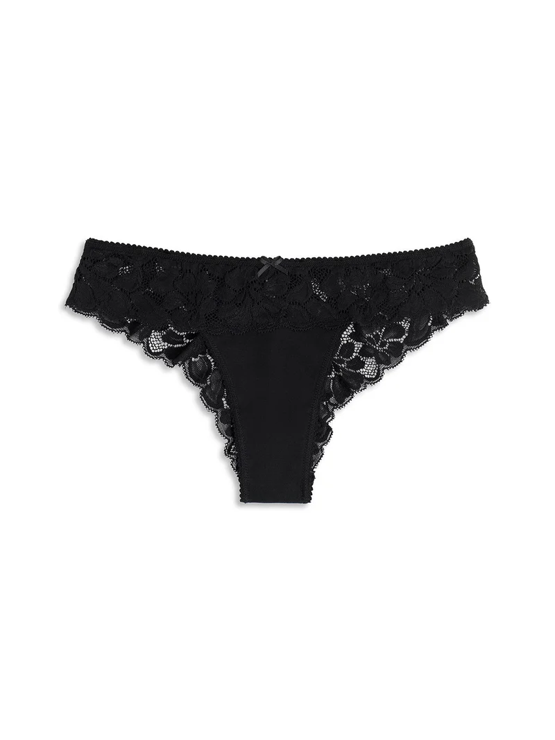 Brasiliana donna in pizzo - nero