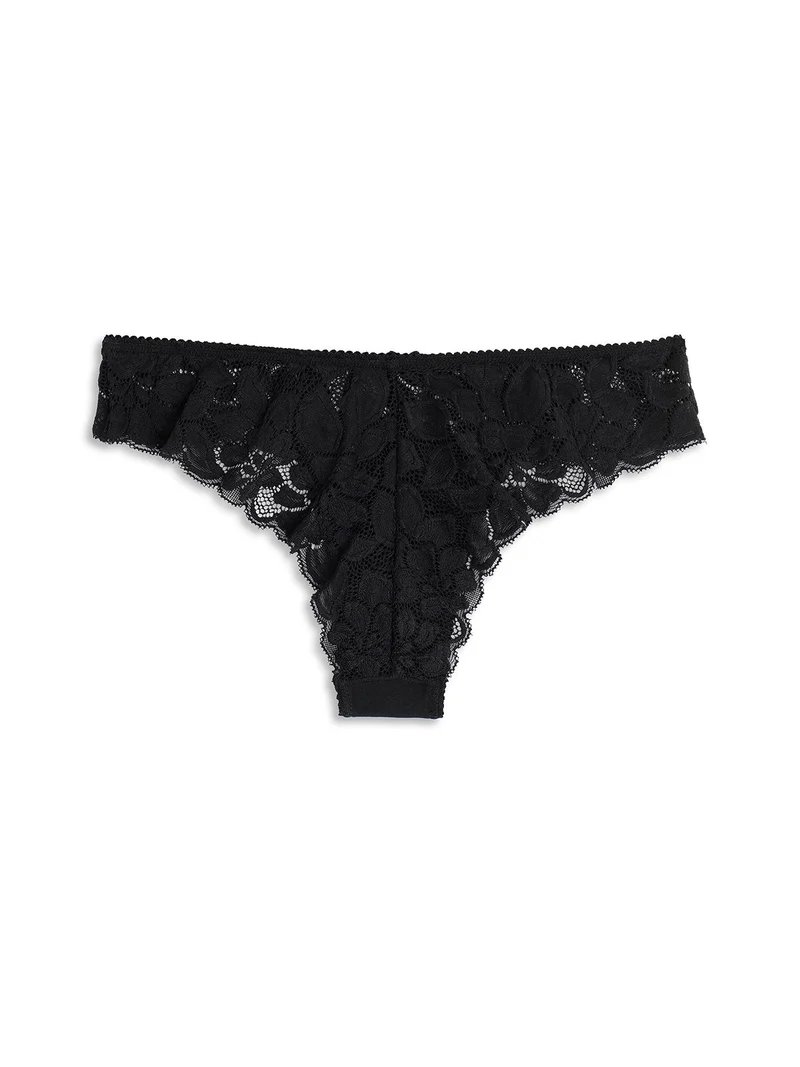 Brasiliana donna in pizzo - nero