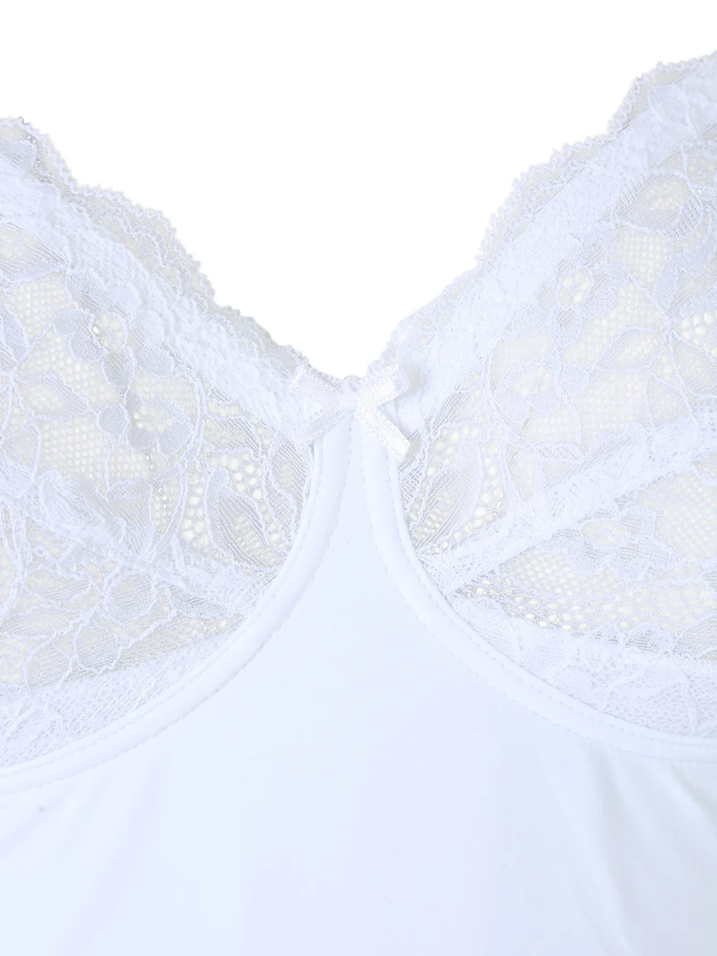 Body intimo donna modellante con dettagli pizzo COPPA B - bianco