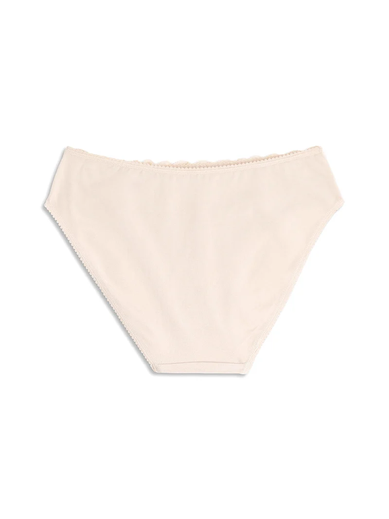 Slip donna in cotone modal e pizzo - cipria