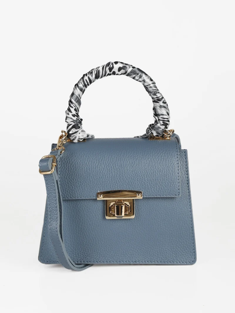Borsetta in pelle con tracolla - blu