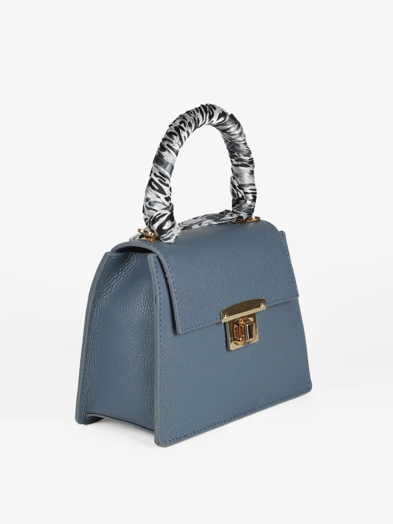 Borsetta in pelle con tracolla - blu