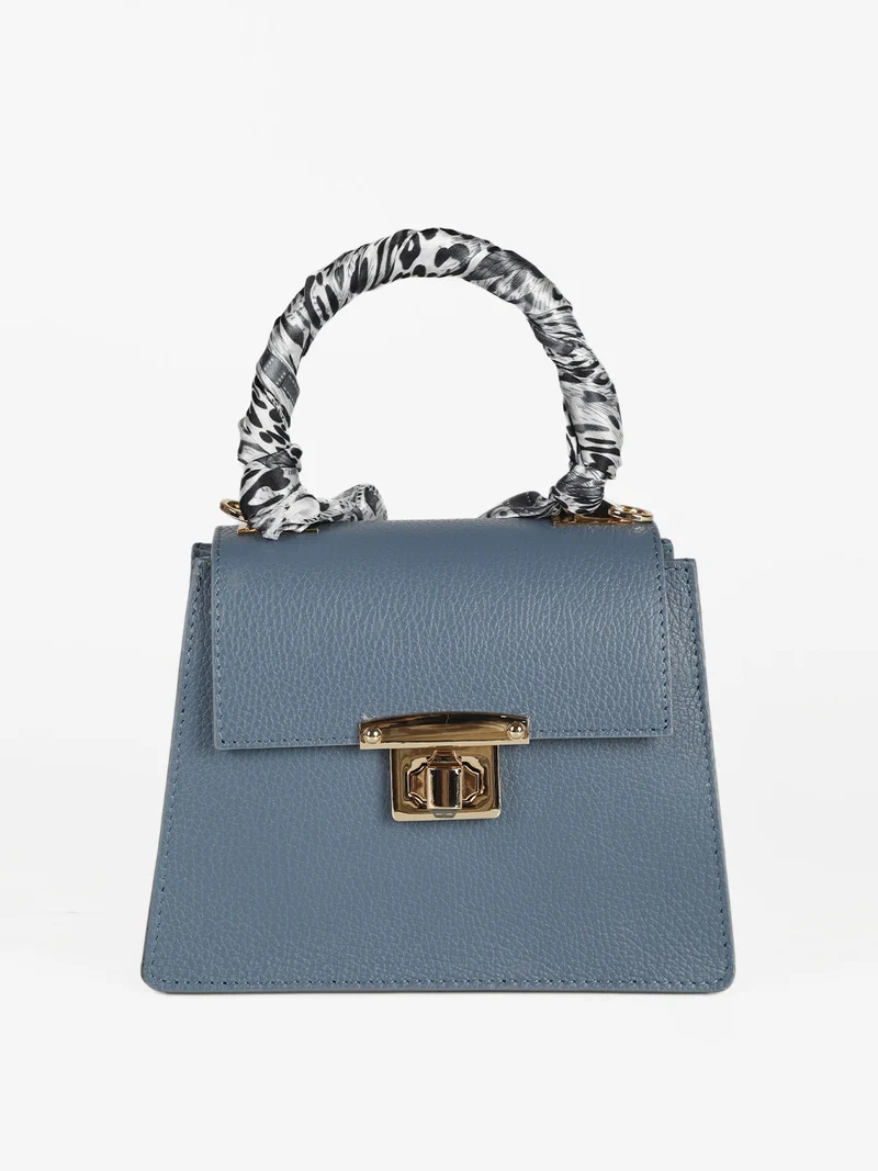 Borsetta in pelle con tracolla - blu