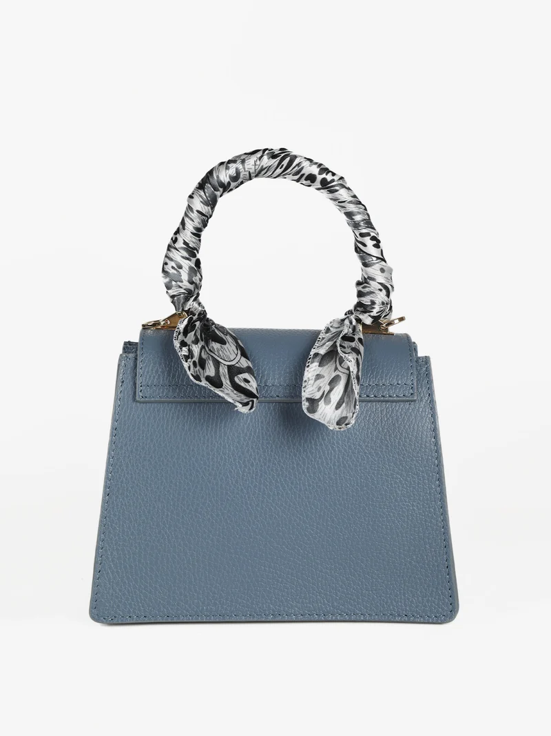 Borsetta in pelle con tracolla - blu