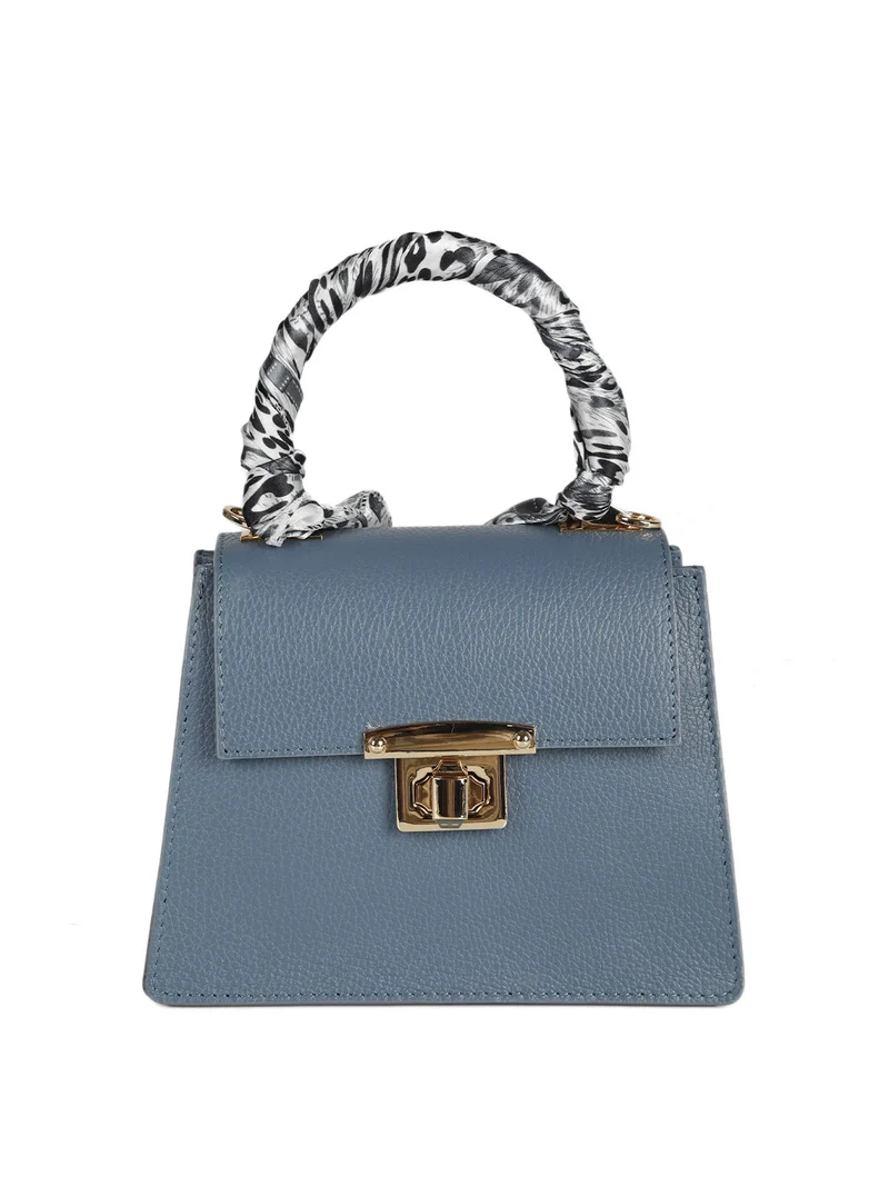 Borsetta in pelle con tracolla - blu