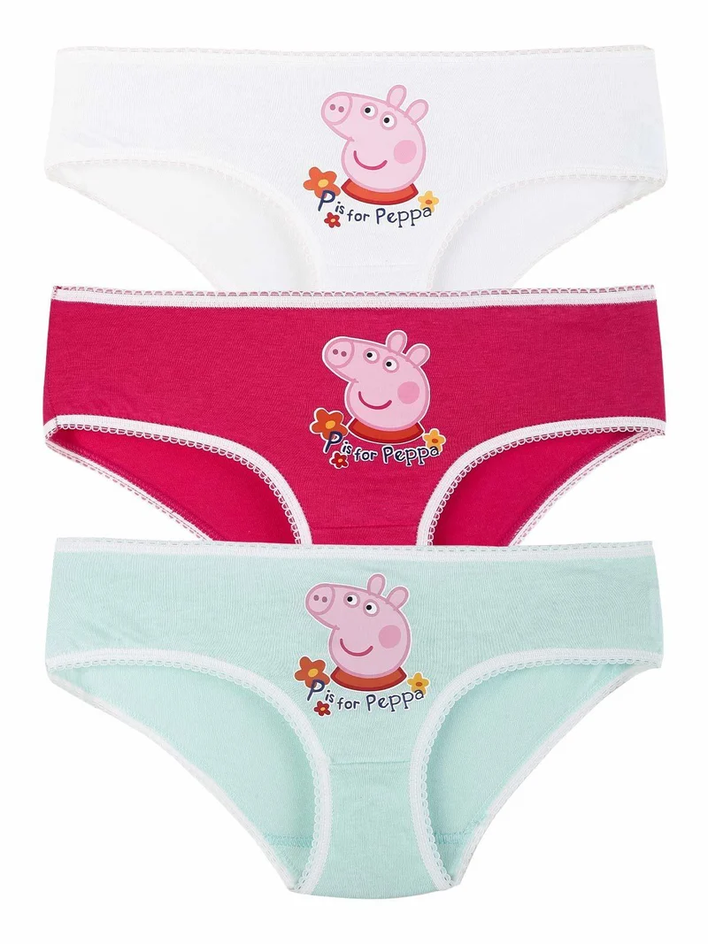 Tris slip bambina con stampa - fucsia