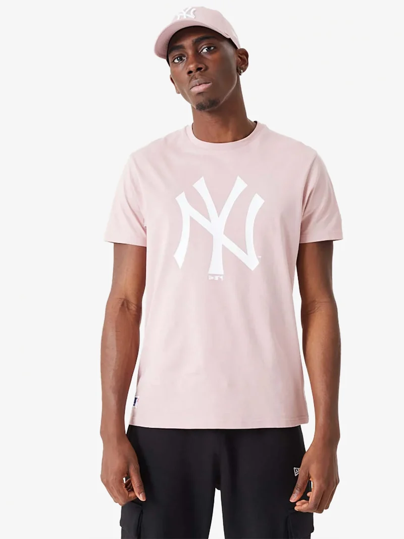 New Tork Yannkees T-shirt unisex manica corta con stampa - rosa