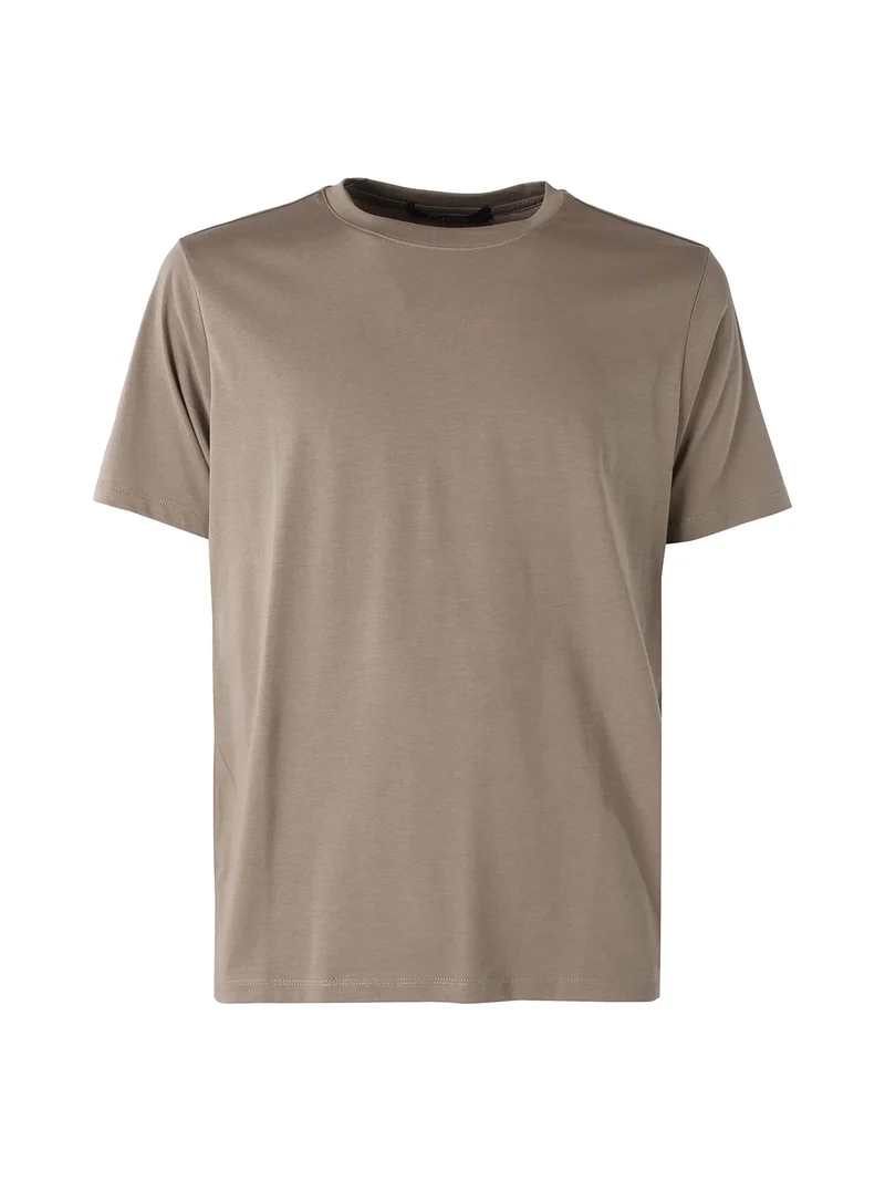 T-shirt girocollo da uomo in cotone - taupe