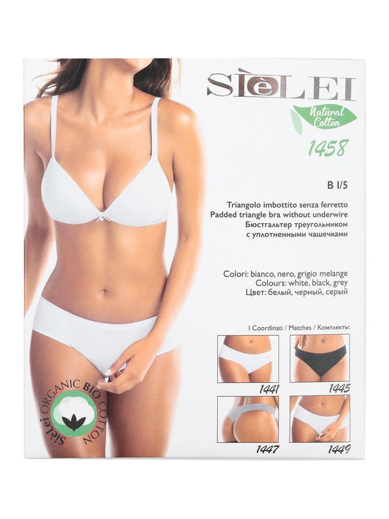 1458 Reggiseno a triangolo senza ferretto coppa B - nero