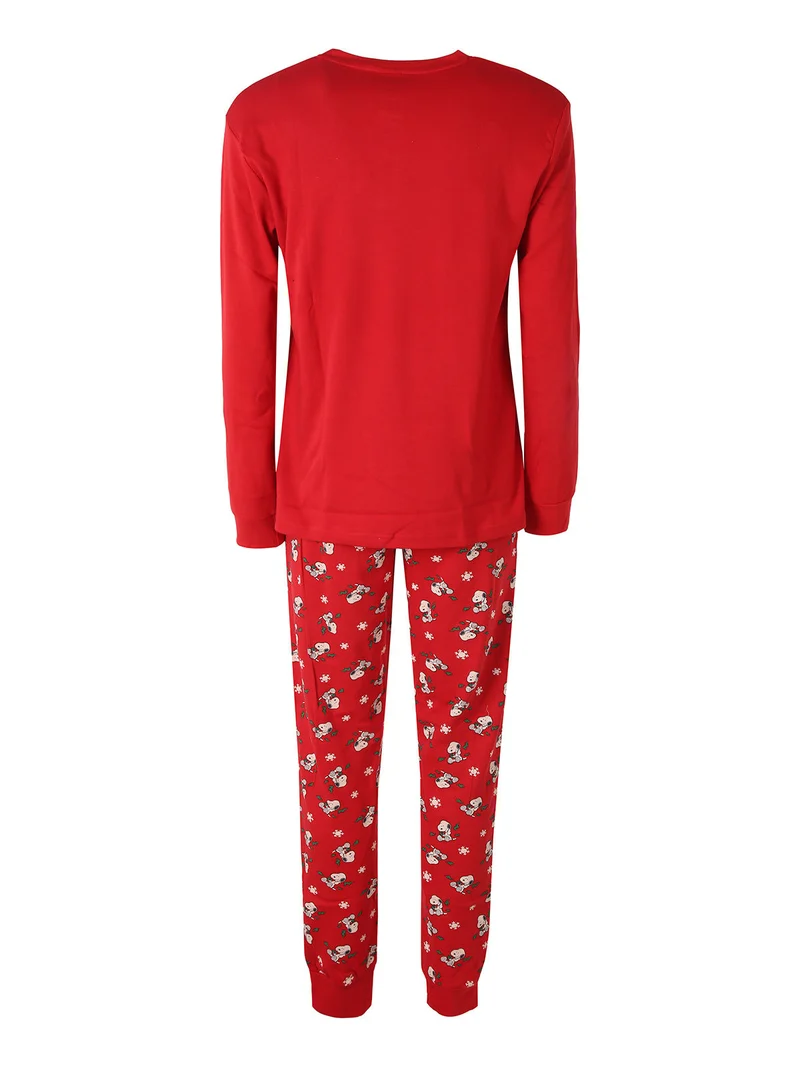 Snoopy pigiama natalizio uomo in cotone - rosso