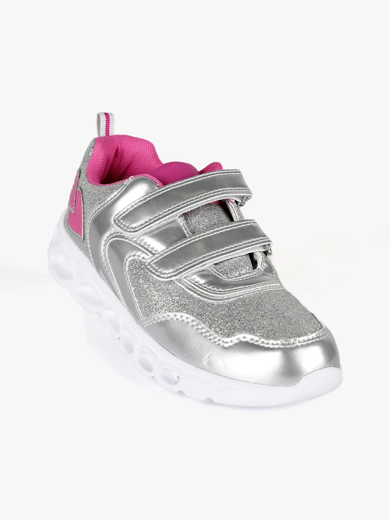 Sneakers da bambina con luci - argento