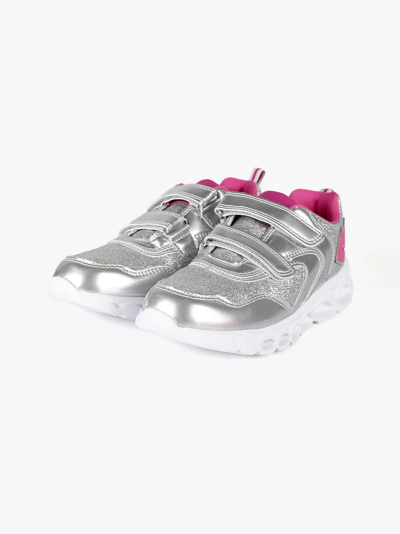 Sneakers da bambina con luci - argento