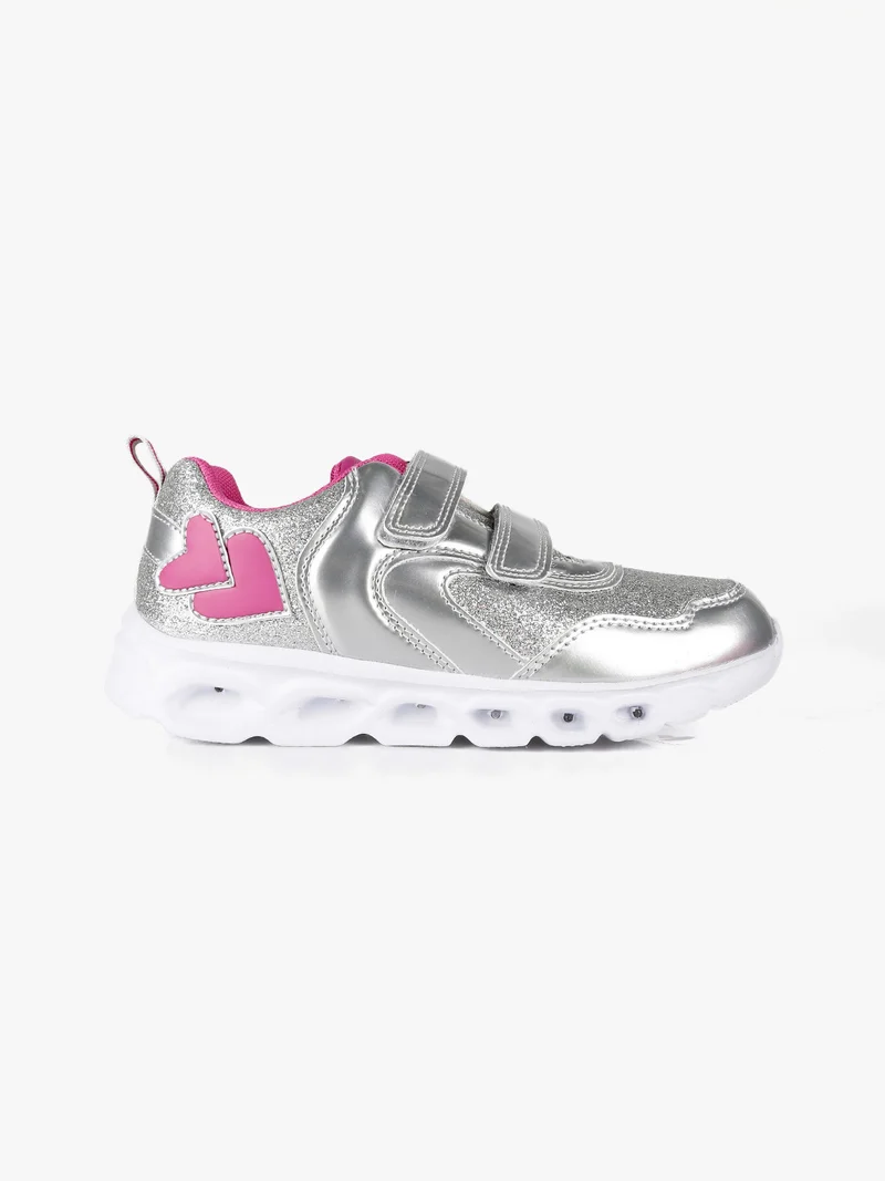 Sneakers da bambina con luci - argento