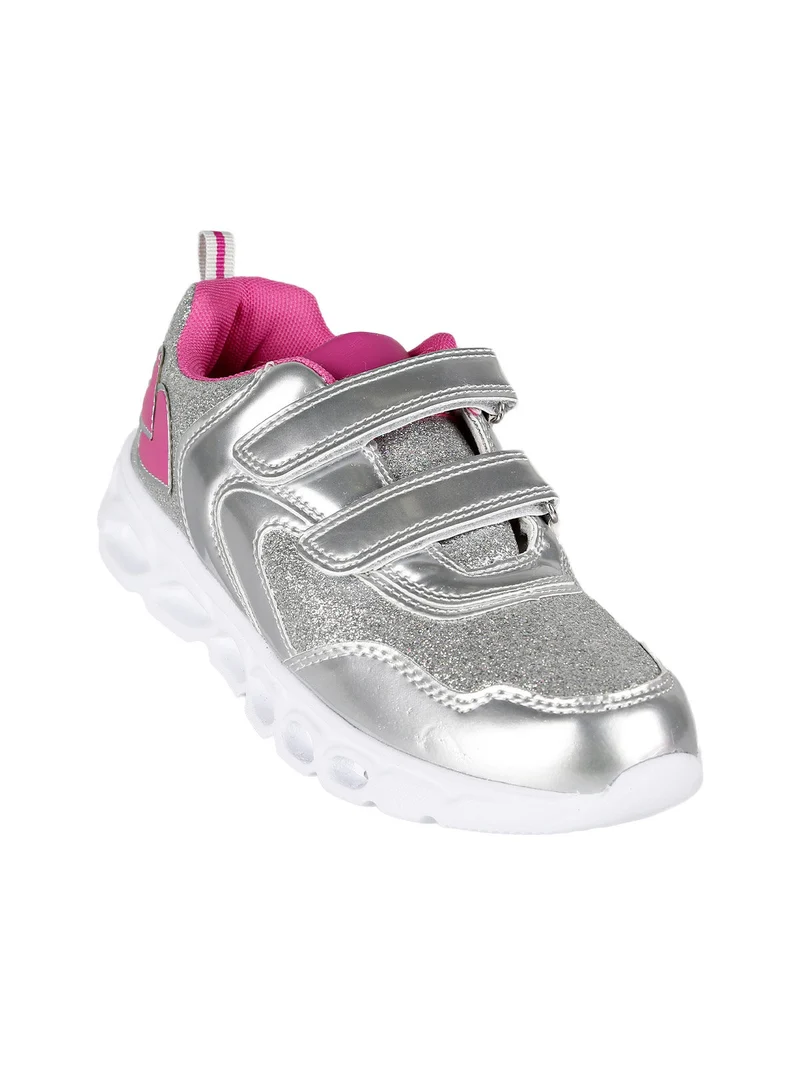 Sneakers da bambina con luci - argento