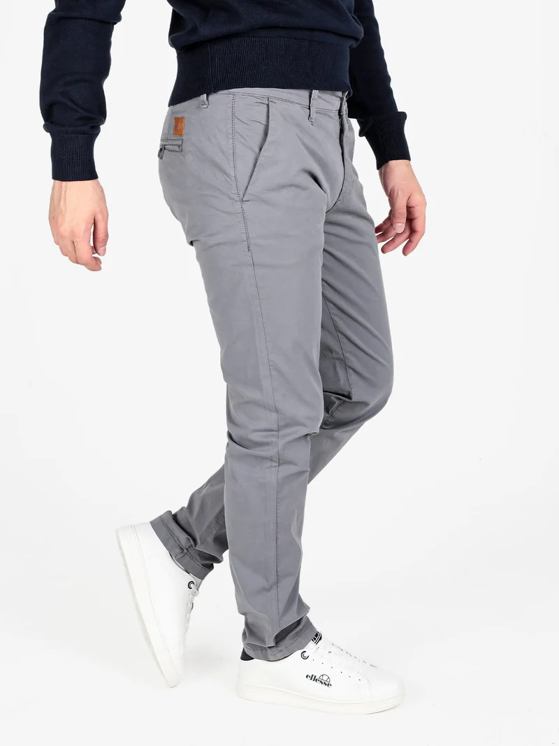 Pantaloni da uomo in cotone a vita bassa - grigio