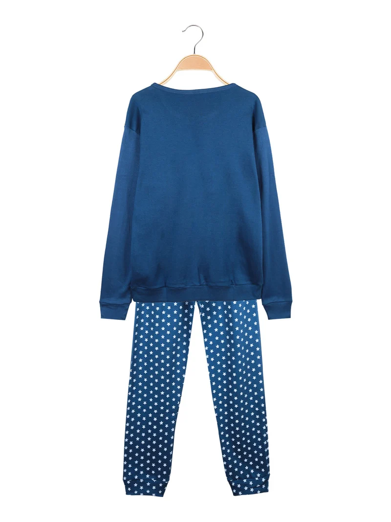 Pigiama lungo da ragazza - blu