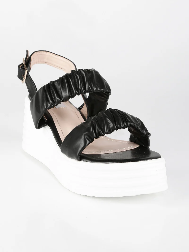 Sandali donna con zeppa - nero