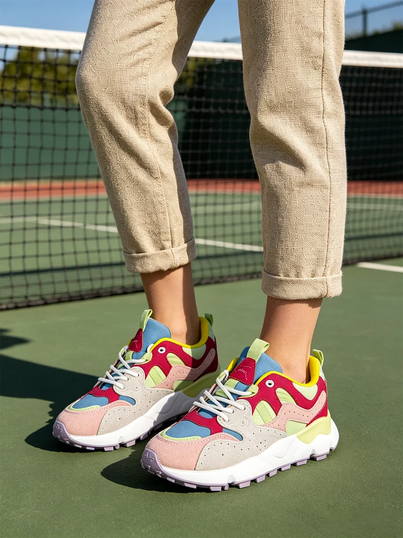 Sneakers stringate da donna - rosa