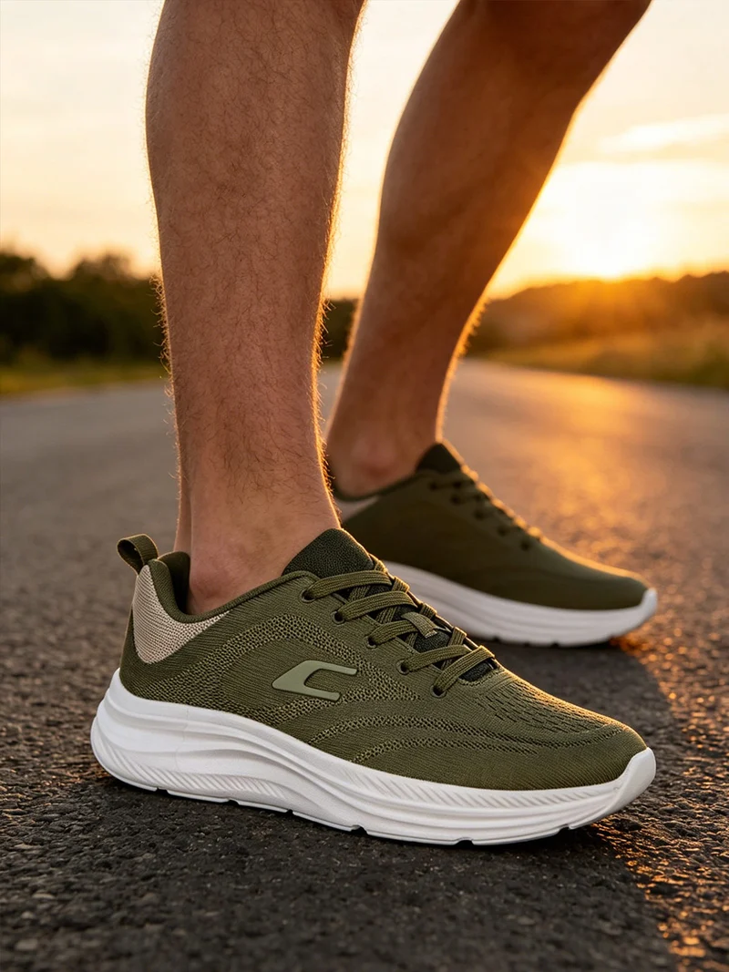 Sneakers sportive da uomo in tessuto - militare