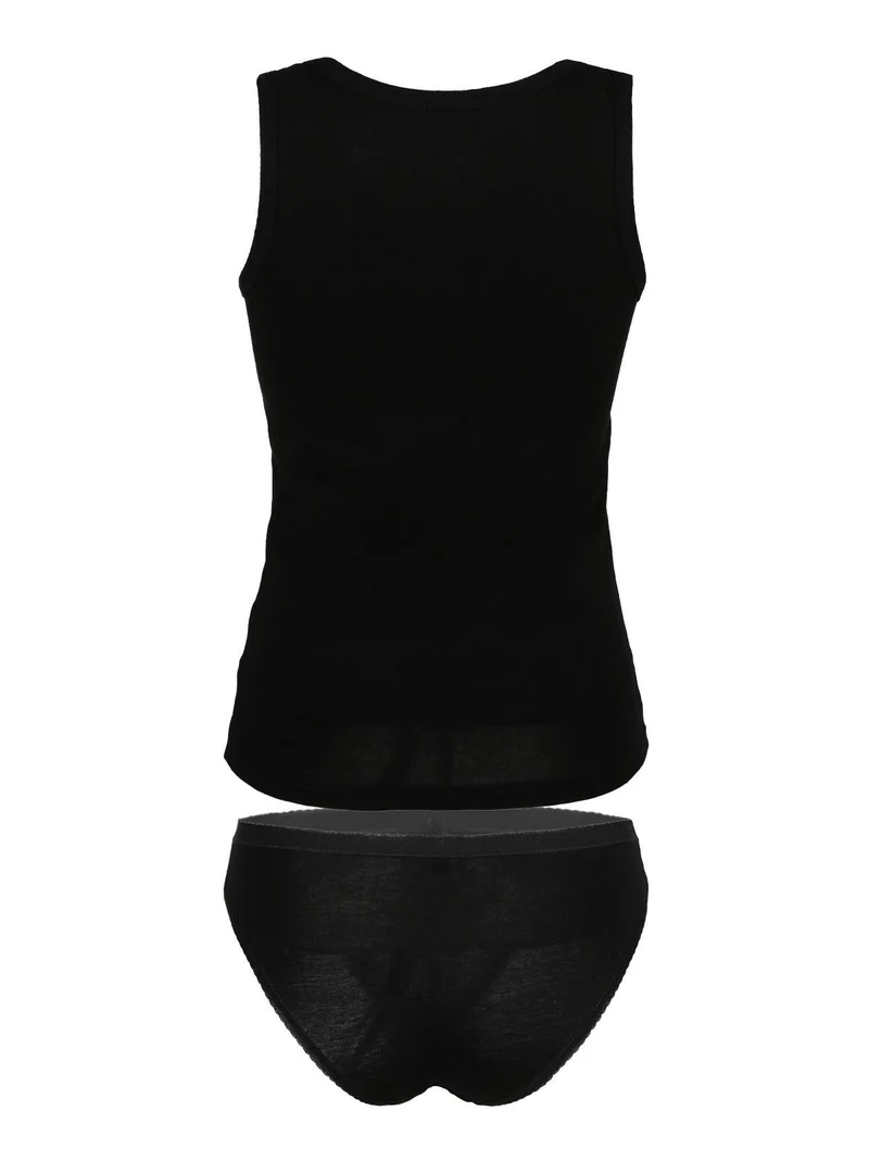 Coordinato intimo canotta + slip - nero
