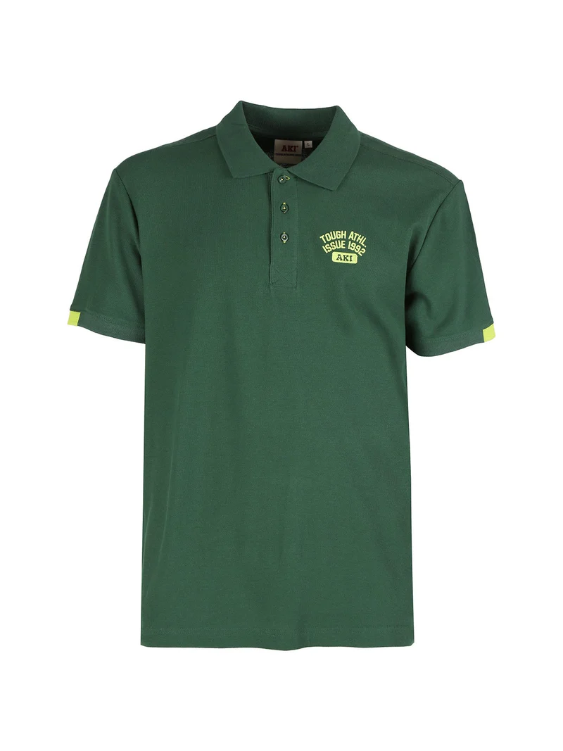Polo da uomo in cotone a maniche corte - verde