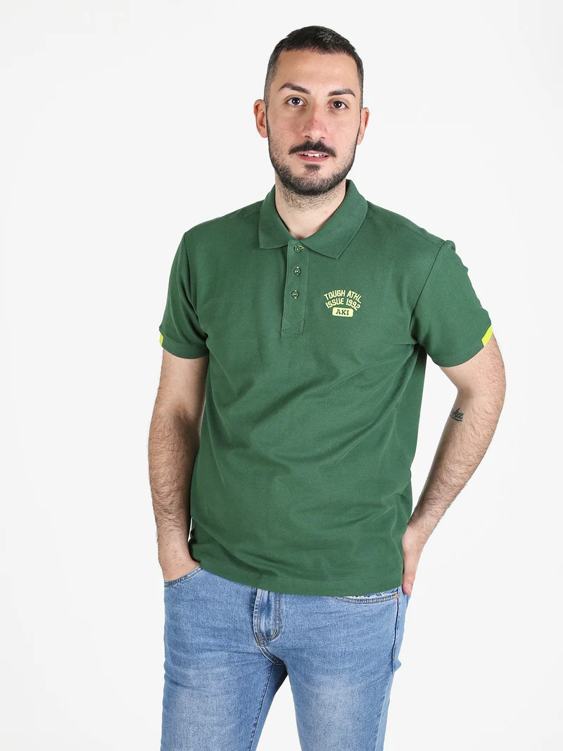 Polo da uomo in cotone a maniche corte - verde