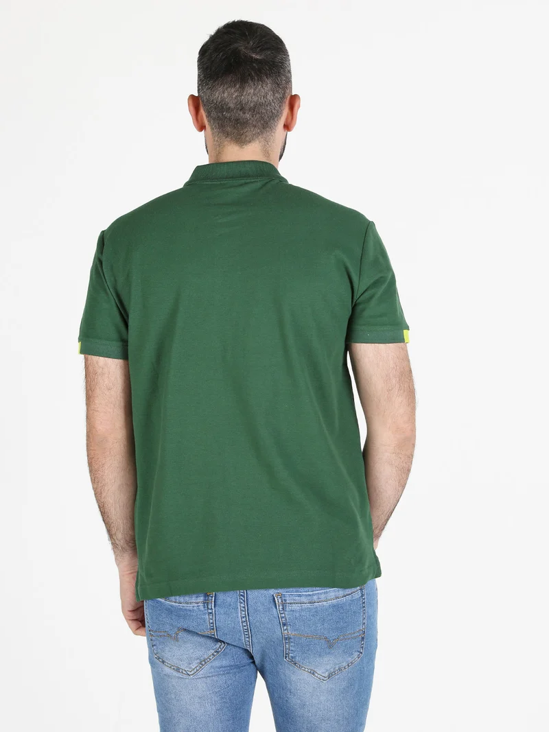 Polo da uomo in cotone a maniche corte - verde