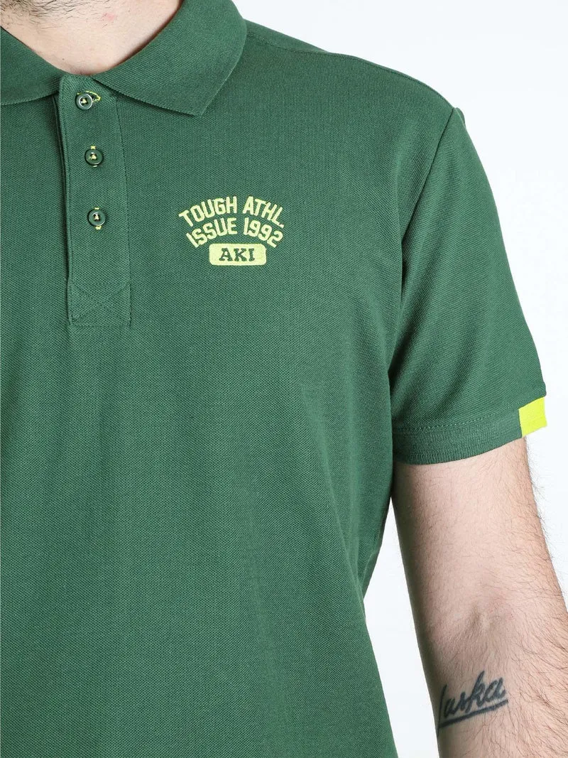 Polo da uomo in cotone a maniche corte - verde